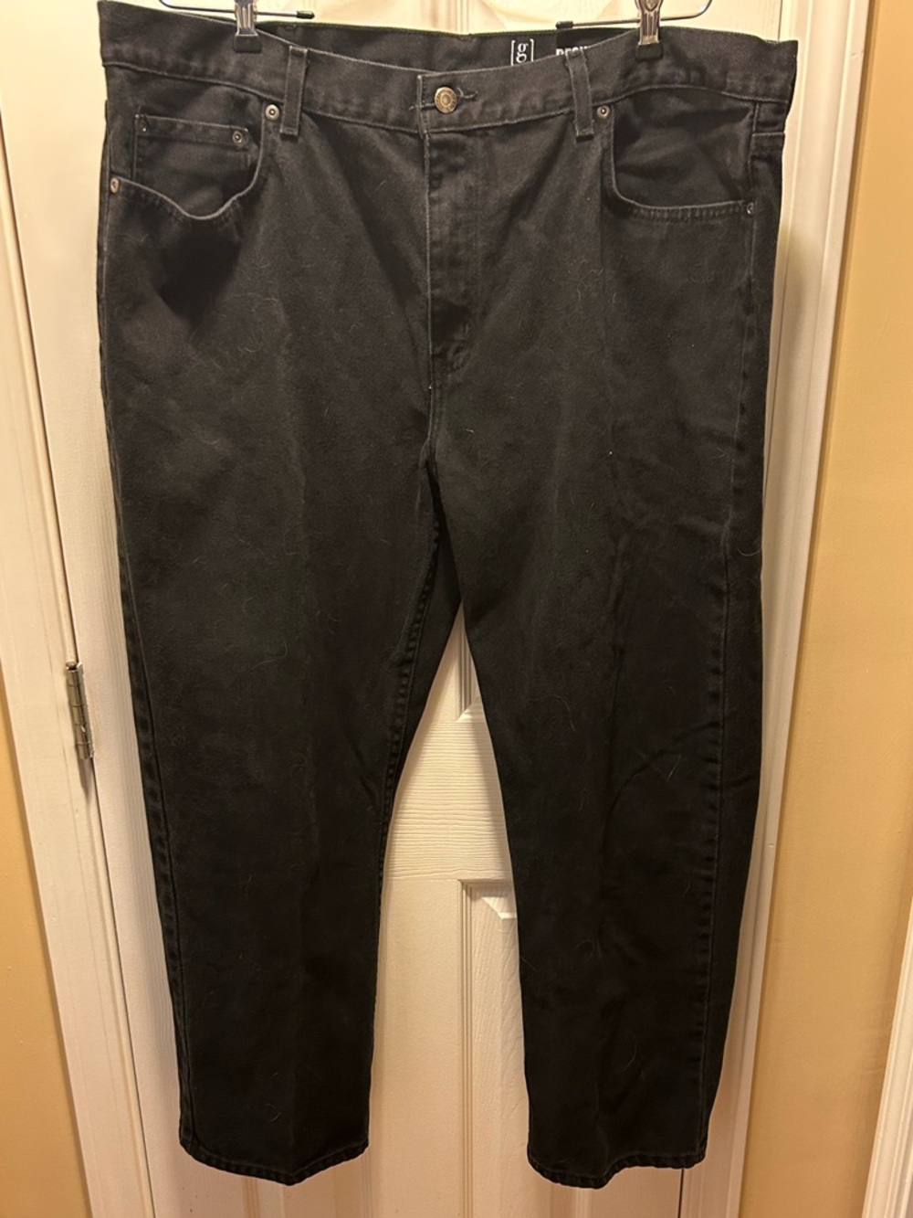 GEORGE Men’s 42” x 30” Black Denim Cotton Jeans -5 Pockets Boot Cut